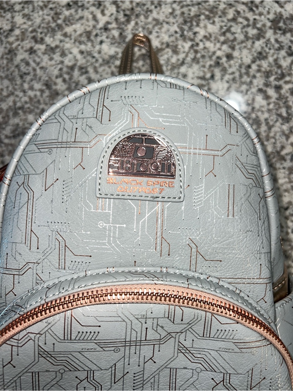 Star Wars Metallic Light Blue Mini Backpack with Rose Gold Accents - Picture 2 of 8